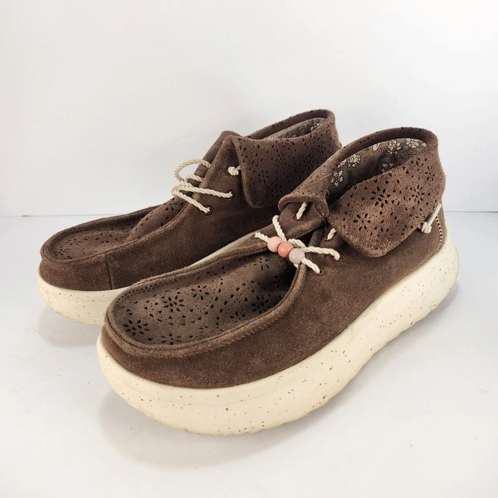 Hey Dude Wendy Peak Fold Cocoa Women's Casual Bootie Size 10